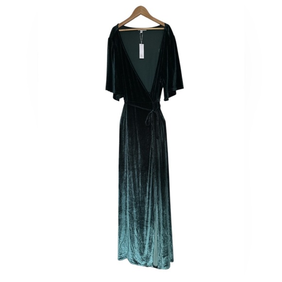 Baltic Born Meghan Velvet Maxi Wrap Dress | Sz XXXL |Deep Green | - Picture 2 of 11